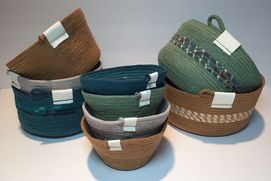 planter baskets made from cotton rope