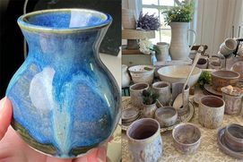 handmade pottery made on the potter's wheel