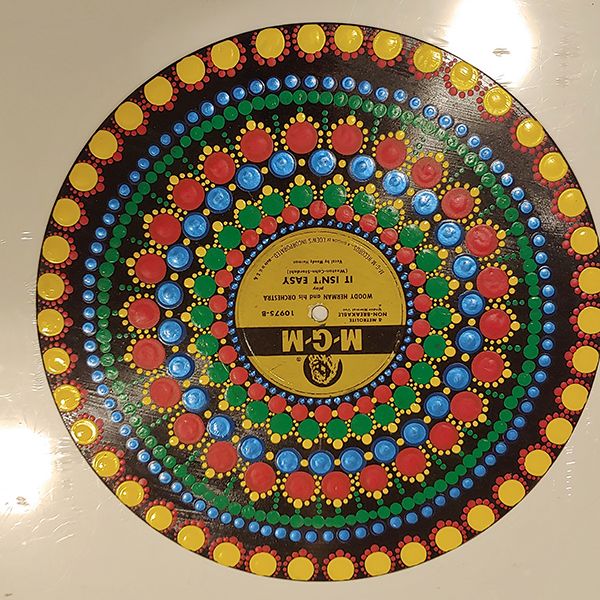 Hand dotted vinyl record