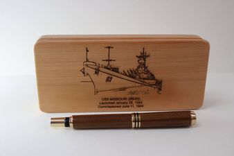 Wooden pen with case