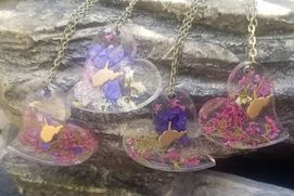 jewelry made with West Virginia dried flowers