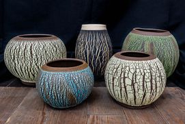 Clay vases by Sarah Guerry