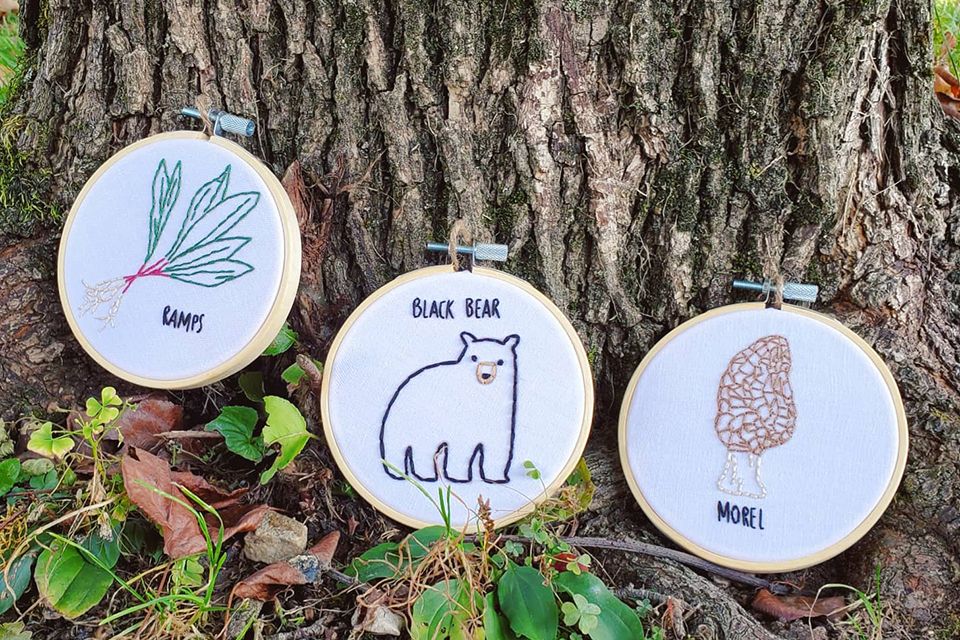 Appalachian staples embroidered ornaments