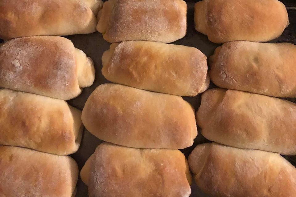 freshly baked pepperoni rolls